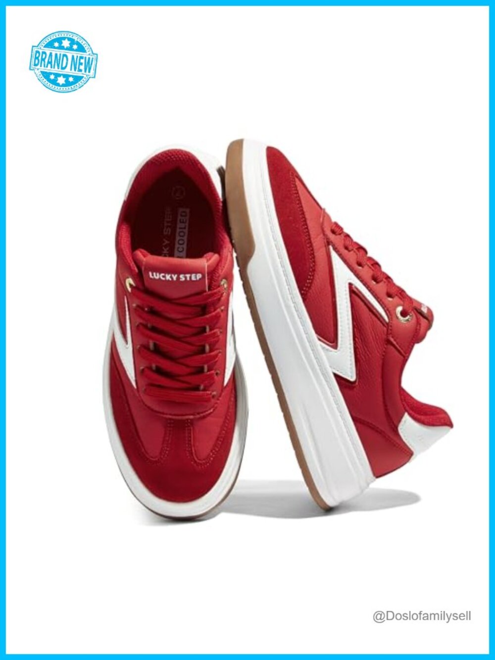 Women's Platform Sneakers Retro Chunky Walking Shoes Faux Leather Lace-Up